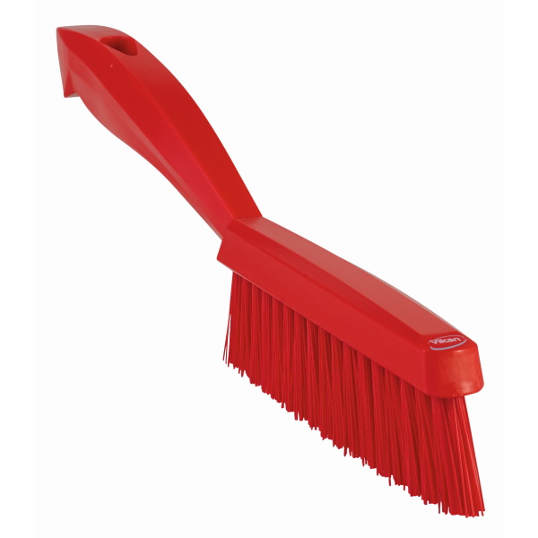 Щетка узкая, с короткой ручкой, 300 мм, очень жёсткий ворс, красная