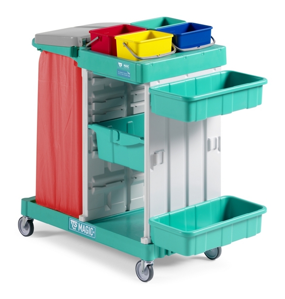 Уборочная тележка Magic Line 310B – Basic model с большой базой и колёсами диаметром 100 mm