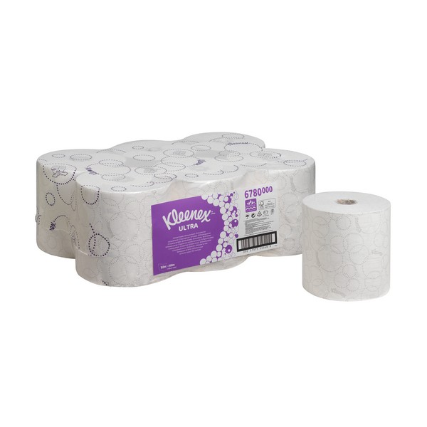 Бумажные полотенца в рулонах Kleenex® Ultra белые двухслойные (6 рулонов х 150 метров)