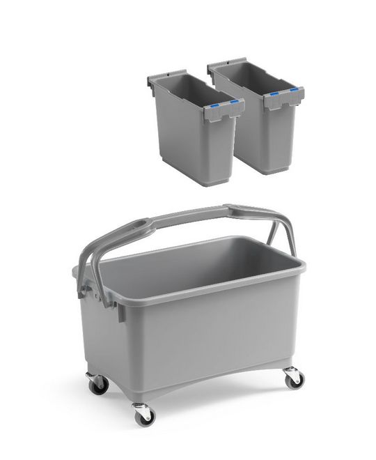 Комплект Eroy E-08 Ведро для уборки туалета БЕЗ колес, 28 л, c 2-мя контейнерами, серое