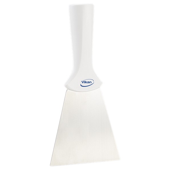 Скребок из нержавеющей стали, с резьбовой ручкой, 100 мм, белый