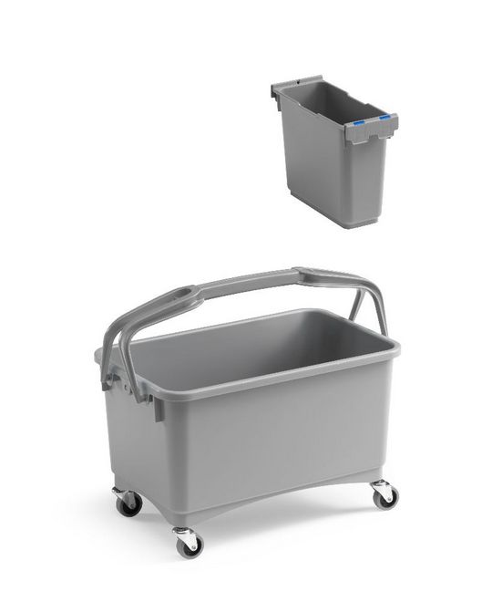 Комплект Eroy E-07 Ведро для уборки туалета БЕЗ колес, 28 л, c 1-м контейнером, серое