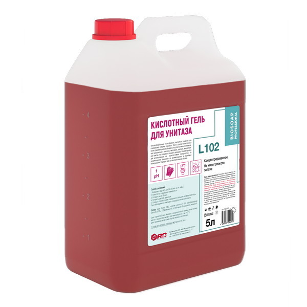 L102-R, кислотный гель для унитаза, 5 л