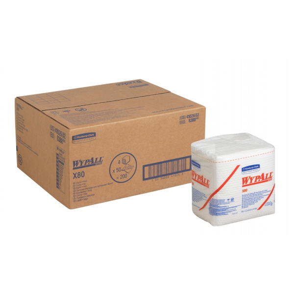 Салфетки WYPALL* X80 - Сложенные в 1/4 / Белый