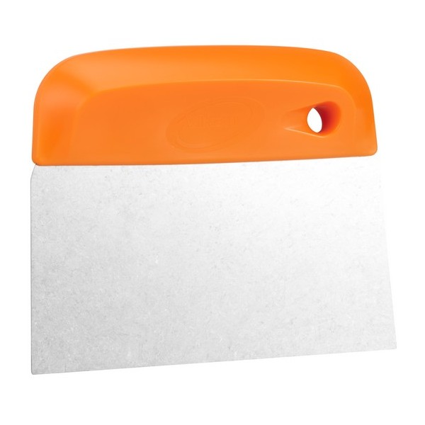 Скребок нож для теста, лезвие из нержавеющей стали, гибкое, 146 мм, оранжевый