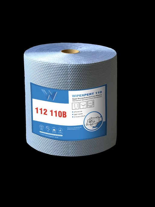Протирочный материал нетканый Wipexpert X 110 в рулоне, голубой, 475 листов