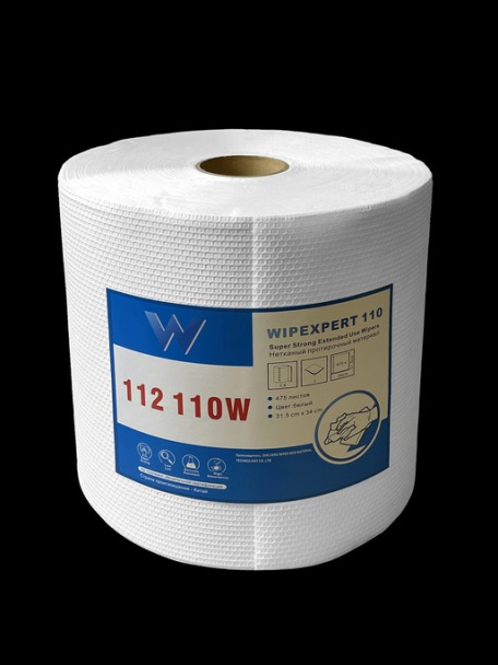 Протирочный материал нетканый Wipexpert X 110 в рулоне, белый, 475 листов