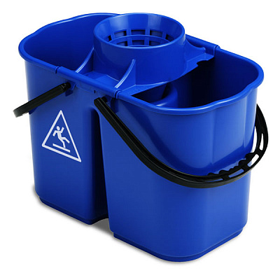 Ведро двойное для уборки FOX, 8+6 л., синее, с отжимом