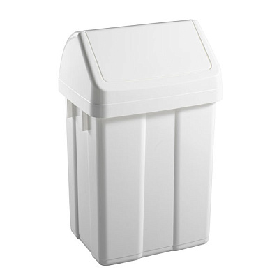 Контейнер для мусора с крышкой MAX белое, 12 л.
