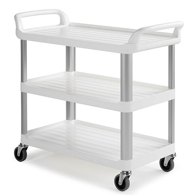 Сервисная тележка Shelf 3700W — тележка с тремя полками, 98x50x111 см, белая