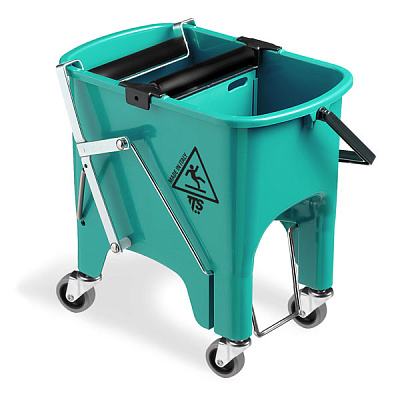 Ведро с роликовым отжимом Squizzy Roll, 15 л., зеленое, на колесах