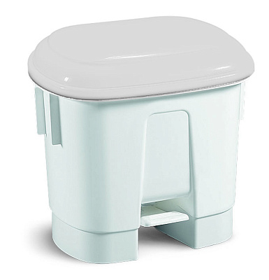 Ведро для мусора с педалью DERBY, 30 л., с крышкой (белый)