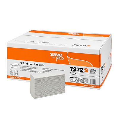 Бумажные полотенца SAVE-V FOLDED HAND TOWEL, двухслойные (1 упк. x 15 пачек)