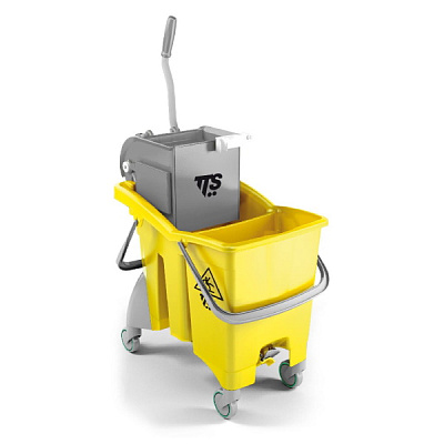 Ведро Action Pro O-key, 30 л., желтое, с отжимом, на колесах