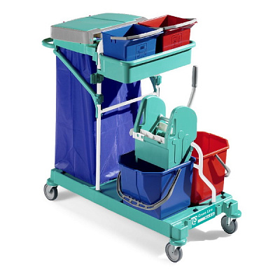 Уборочная тележка Green 400 с серыми стойками